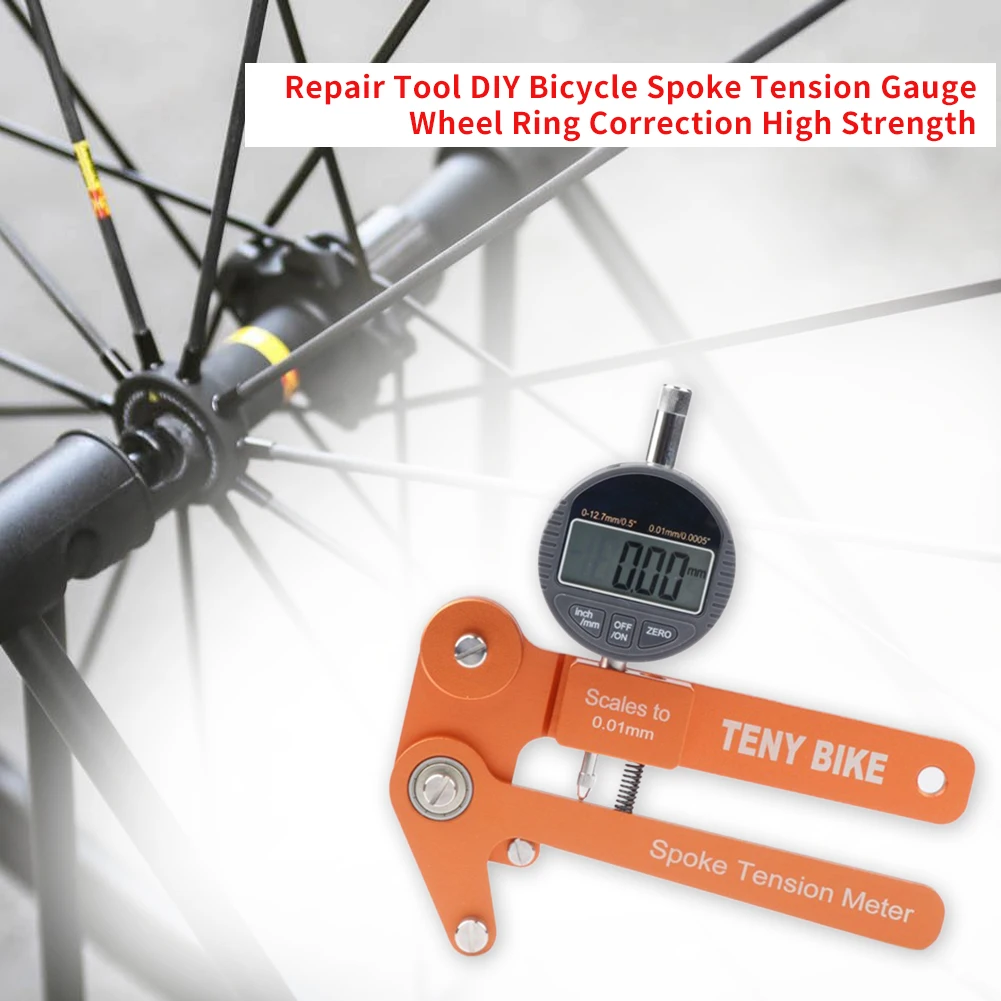 

Home Repair Tool Durable Spare Wheel Ring Correction Practical Adjustment Analog High Strength DIY Bicycle Spoke Tension Gauge