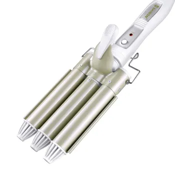 

Professional Hair Curling Iron Wave Wand Ceramic Triple Barrel Hair Curler Roller Corrugation Hair Waver Styling Tools 110-240V