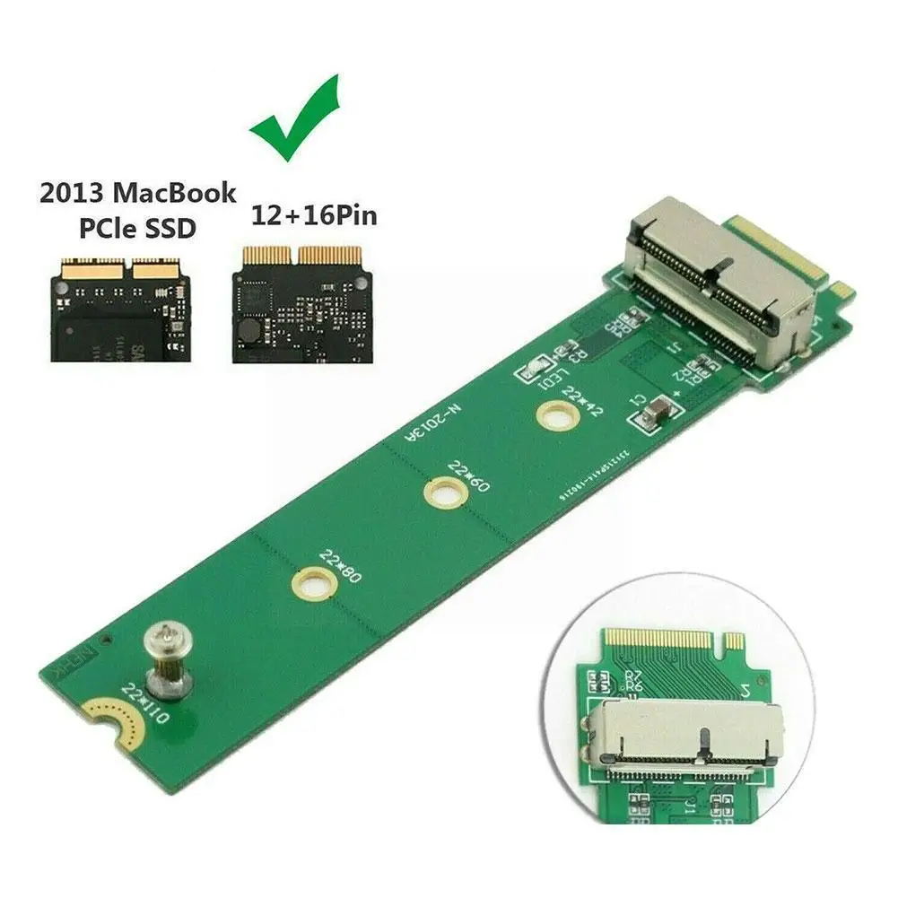 Adaptador Ssd para M.2 Ngff Pci-e Conversor para Apple A1465 Pro 20132023 Air A1466 M0u1 12 e 16 Pinos