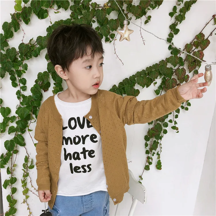 

Special Offer 19 Autumn Baby Cardigan Lightweight Hollow out Sweater Cardigan Breathing CHILDREN'S Knit Cardigan