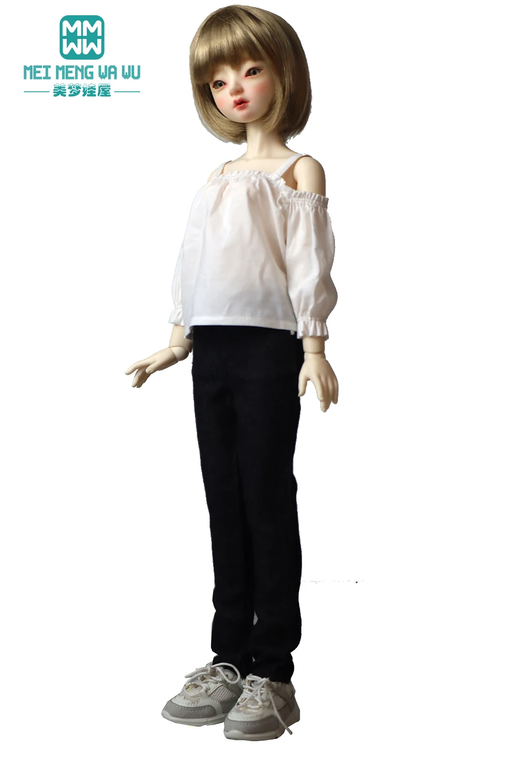 

Clothes for doll fits 43cm 1/4 MSD BJD doll Spherical joint doll Fashion white shirt, jeans
