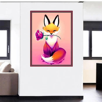 

Fox Full Drill Square/Round Animal Cartoon Diamond Embroidery 5D Diamond Painting Rhinestone Picture Diamond Mosaic Needlework