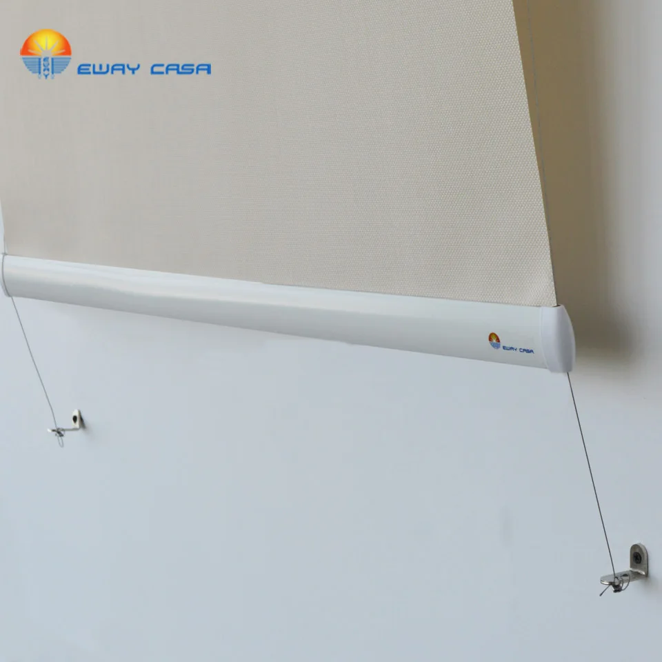 EWAY CASA Ourdoors ветрозащитные рулонные жалюзи солнцезащитные оконные жалюзи с проволочной сталью направляемые жалюзи для наклонных окон RB_GS_SJ_06