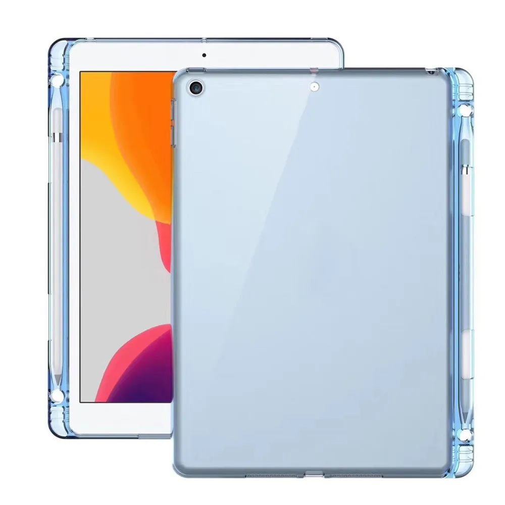 BU Нескользящий кристально прозрачный кожаный чехол для iPad 7 поколения 10,2 Гибридный резиновый чехол Защитный силиконовый из ТПУ прозрачный чехол - Цвет: BU