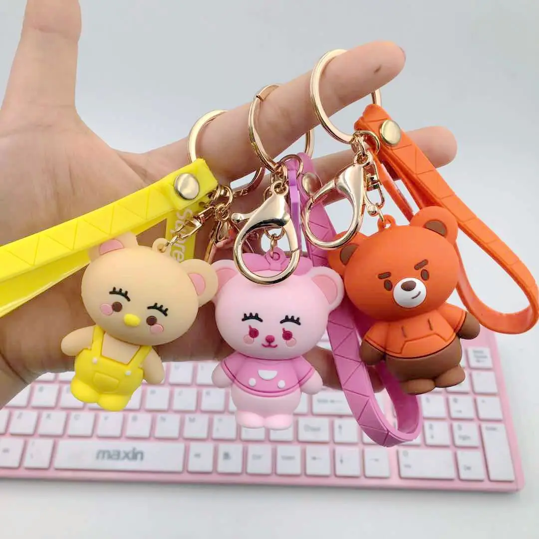 Корейский стиль мультфильм эпоксидный брелок для ключей в форме медведя кулон отдых ребенок чуанг значение парный брелок для ключей сумка орнамент подарок