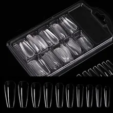 100 pçs poli prego gel cobertura completa formas unhas falsas acrílico unhas falsas dicas de molde construção rápida formas duplas extensão do dedo do prego