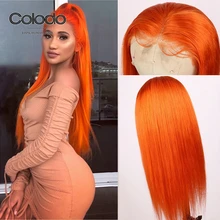 Coido оранжевый парик из человеческих волос 13x4 Remy бразильские светлые прямые парики с волосами младенца Омбре человеческих волос парики для женщин