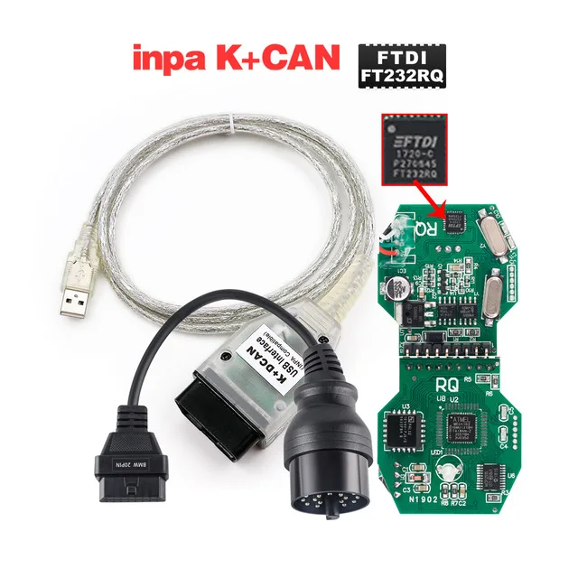 Для BMW INPA K+ CAN K CAN INPA с чипом FT232RQ с переключателем для BMW INPA K DCAN USB интерфейсный кабель с 20PIN кабелем для BMW - Цвет: inpa with 20pin