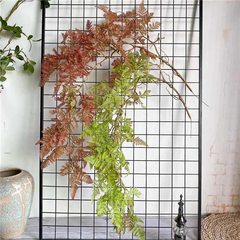 Роскошные папоротник травы ротанг стене висит зеленые для нового дома Декор