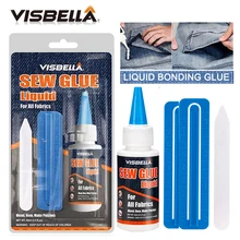 VISBELLA 60 мл жидкий клей для склеивания шьем клей Ремонтный комплект для кожаного текстиля для починки джинсовой одежды декоративная Крафтовая натуральная ткань
