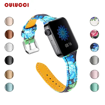 

OULUCCI Leather Replacement For Xiaomi Smart Watch band Sport smart Watch Metal buckle Band women pink for Xiaomi wacth