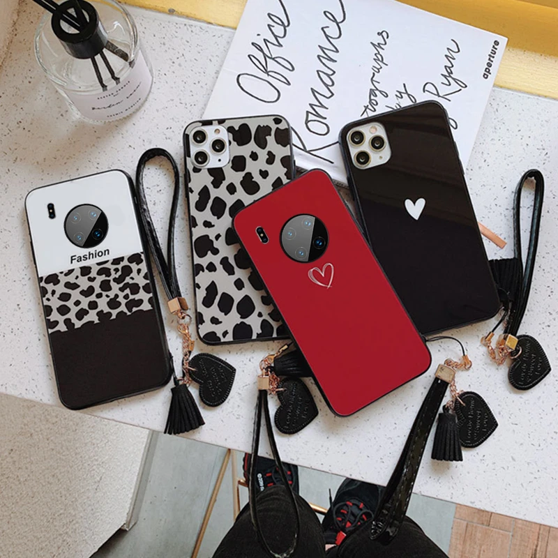 

For VIVO NEX 3 Z5 Z5X Z1 Pro Case Free strap Fashion new Leopard Hard Tempered Glass Cover For vivo NEX 3 s U3 U3X phone Casing