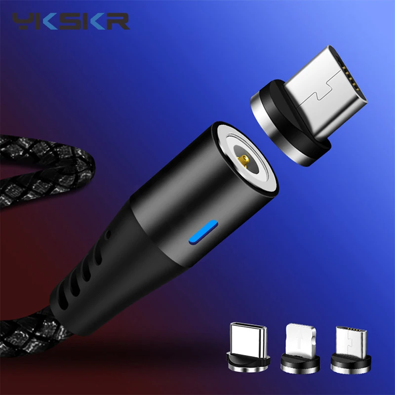 

LED Magnetic USB Cable For Samsung Xiaomi For iPhone XS X Magnet Plug & USB Type C Cable & Micro USB Cable Fast Charging