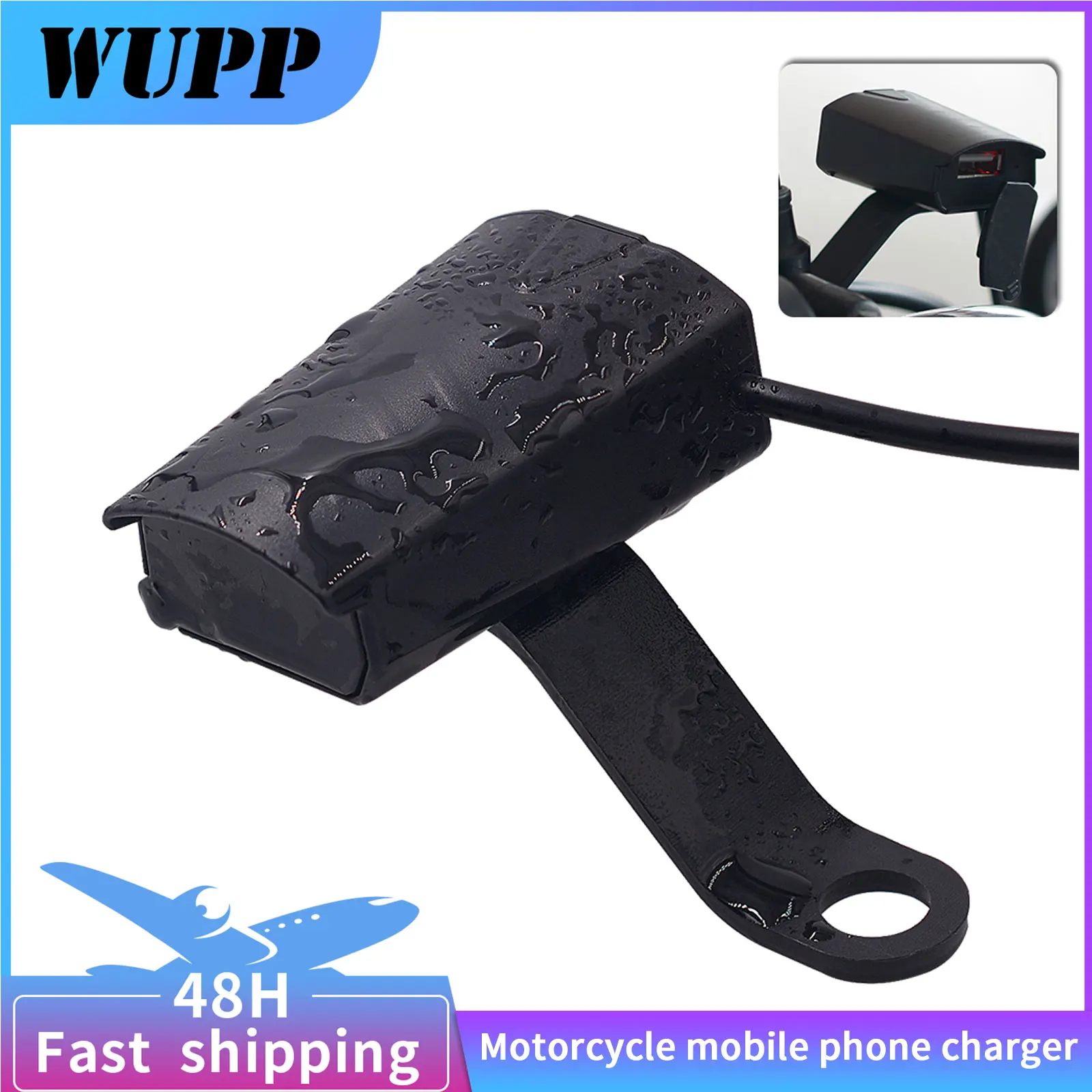 WUPP подлинный 12 В USB Адаптер для установки зеркала заднего вида мотоцикла
