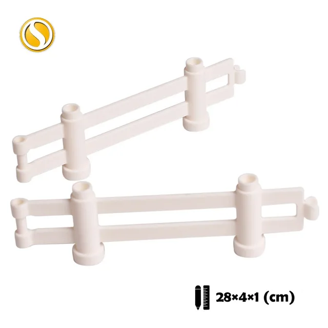 Big Building Block City Farm Architecture Accessories Fence Pillar Bridge Ladder Compatible Big Brick DIY Toys For Children Gift Long fence-white