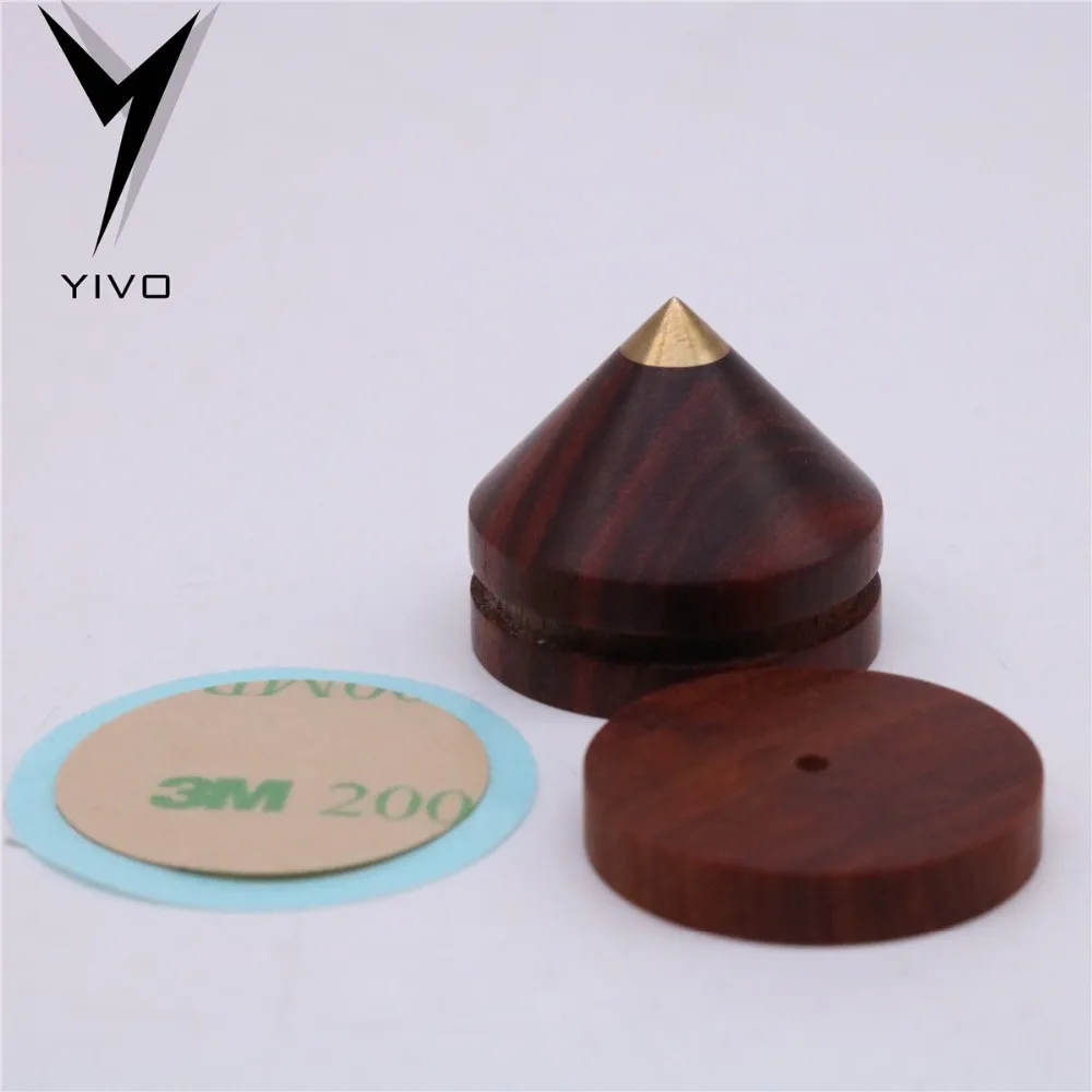 brown-23x20mm(4mm) 4 шт. YIVO HiFi Hi-end динамик дерево медь амортизатор изоляции ноги латунный конус усилитель cd стенд - Цвет: brown-23x20mm(4mm)