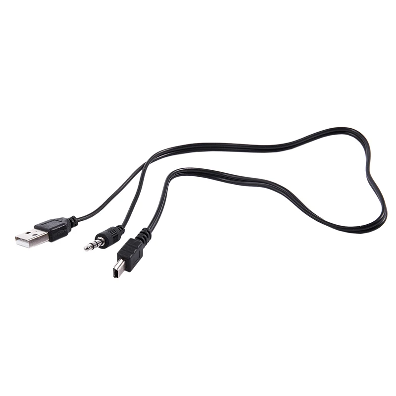 USB 2,0 для Mini B штекер 3,5 мм разъем кабель для передачи данных и аудио 50 см/2" 5 шт. черный