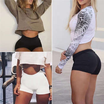 

5 Colors Casual Women Shorts Soft Breathable Tight Folds Hips Sexy Shorts Female Summer Fitness Shorts Beach Elastic Waist Mid