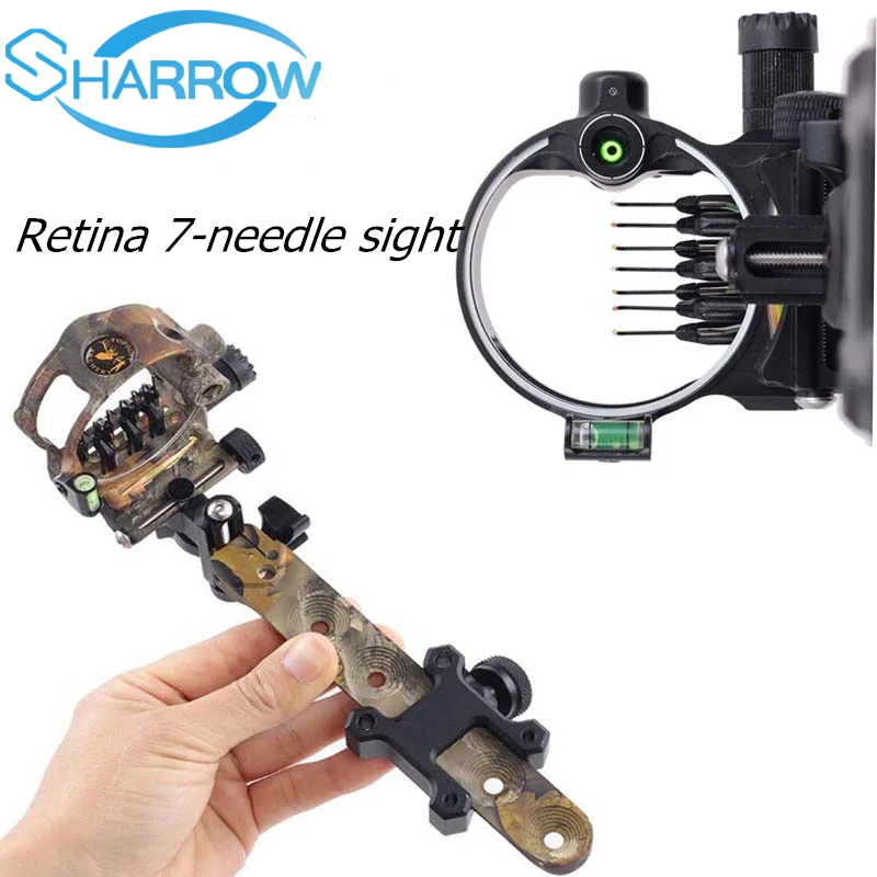 

Compound Bow 7 Pin (0.019) Archery Micro- Adjustable Optical Fiber Hunting Fit Compound Bow Shooting Aiming Accessories