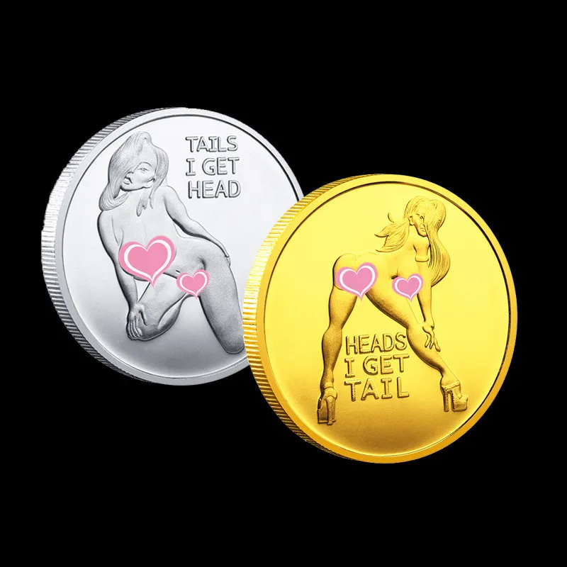 

Sexy Woman Coin Get Tails Head! Adult Challenge Lucky Girl Commemorative Coins Collection Gold Challenge Coin