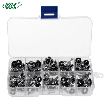 

Wildhero 80Pcs Fishing Rod Guide Repair Kit, Stainless Steel Frame Ceramic Ring Pole Tip Top Guides Replacement Set Storage Box