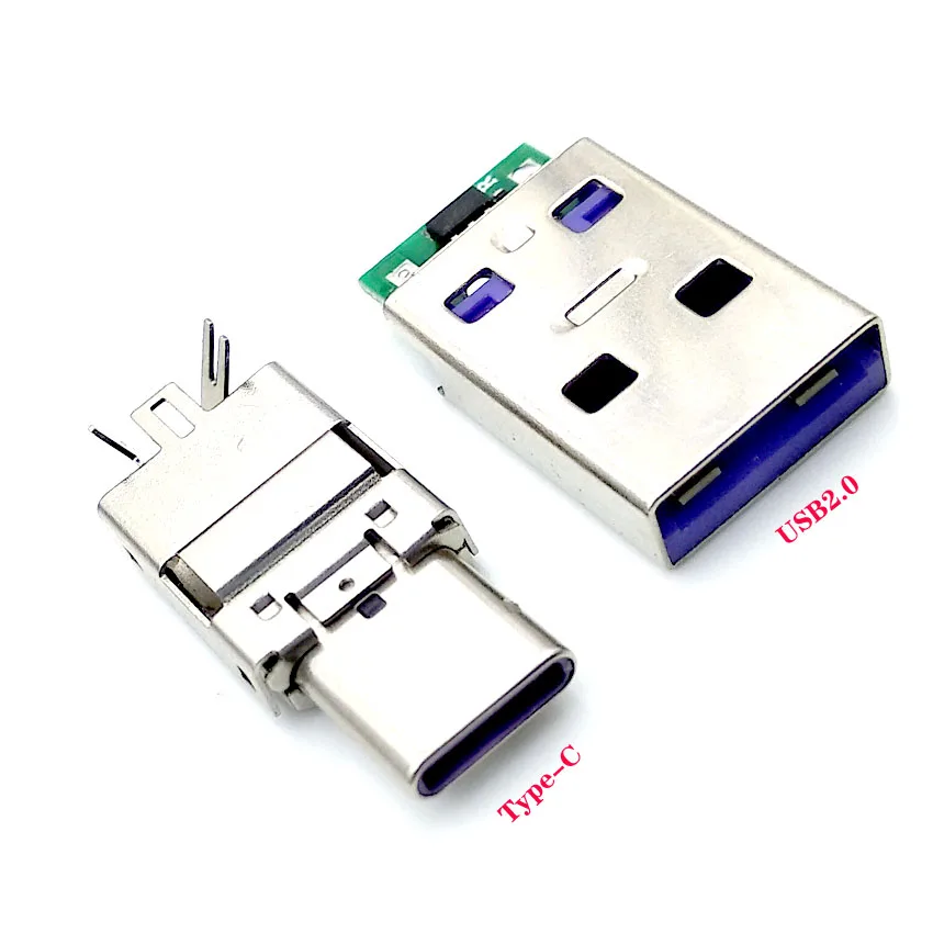 

5A High Current Universal Type-c Welding 2.0 Plug Mal Plug VOOC Flash Connector DIY Charging Plug Fittings Connection Adapter