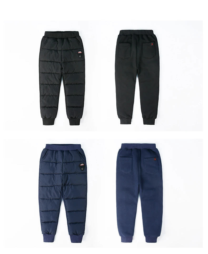 Зимние Пуховые штаны для мальчиков; утепленные брюки для подростков; водонепроницаемые брюки в стиле пэчворк; 2020 г.; одежда для детей;