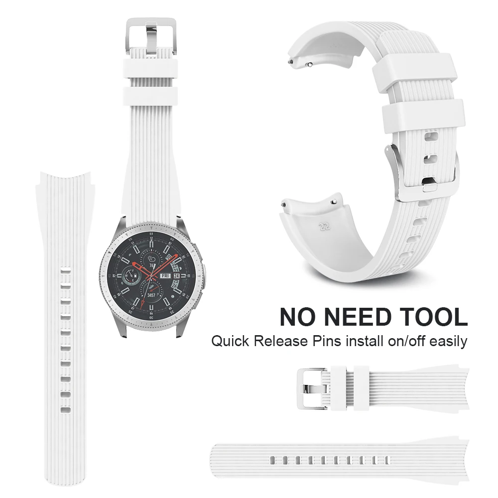 22 мм силиконовый ремешок для часов samsung Galaxy Watch 46 gear S3 Frontier huawei GT 2 мужской браслет