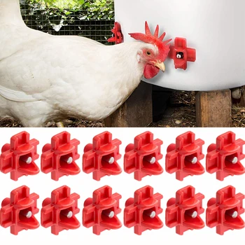 

12pcs Chicken Quail Poultry Horizontal Side Mount Nipples Drinker Set Waterer Clean Water Feeding Farm Automatic Chick Drinking