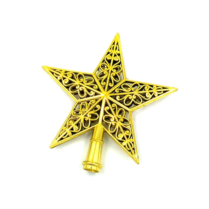Hollowed-out Christmas Tree Top Star Glittering Hanging Xmas Tree Topper Decoration Ornaments Home Decor MU8669