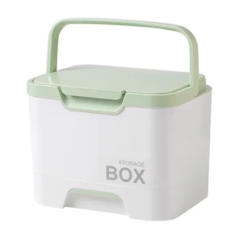 

Fashion Makeup Box Carrying Case Cosmetics Storage Box Multi-functional Plastic Storage Box Household Medicine Kit Randomed Colo