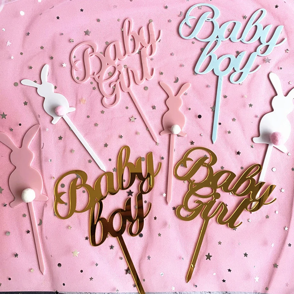 Tronzo Топпер для торта С Днем Рождения детей розовый голубой золотой маленьких