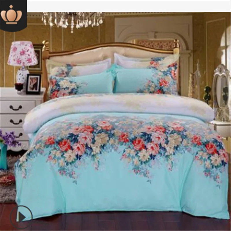 B 2Colours New Arrival 4 Pcs All Size Duvet Cover with Pillow Case Quilt Cover Bedding Set Single Double King - Цвет: B