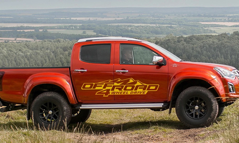 2 предмета в комплекте, для Ford Ranger Raptor пикап Isuzu Dma Nissan NAVARA Toyota Hilux DIY автомобиля сбоку Стикеры Прожекторы для внедорожников 4х4 автомобильные принадлежности для тюнинга