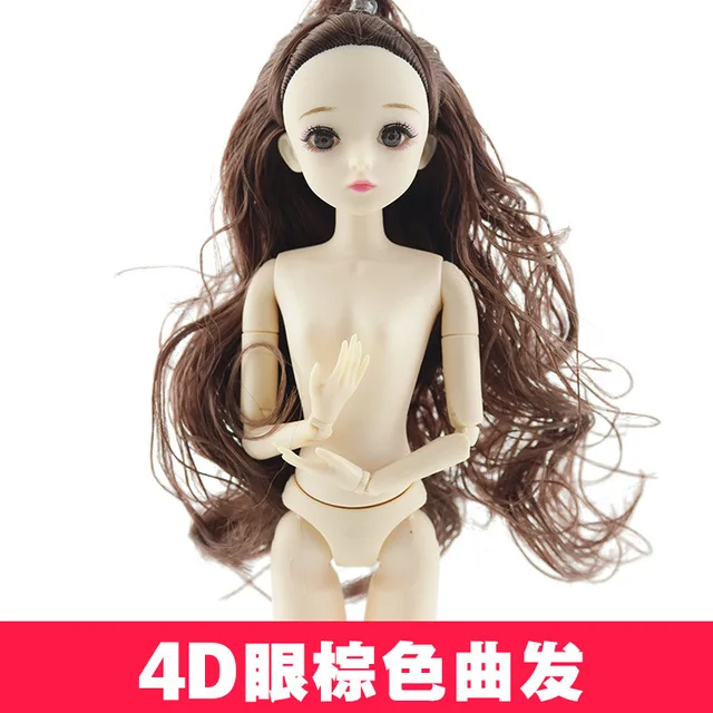 Jointed Bjd Doll 30CM Nude Baby Wig Fashion Girls 3d Big Blue Eyes 20 Ball Joint Movable Christmas Birthday Present Girls Toys - Цвет: zong-qufa