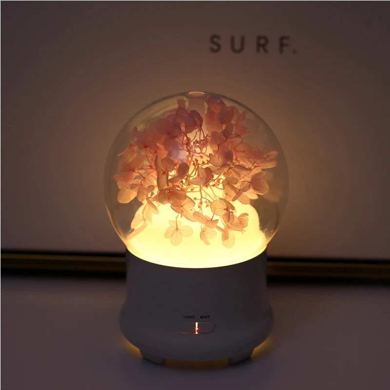 

Led night decor light Bedroom kids sleeping lamp for Office gift bulb rechargeable with flower Humidifier lamp with Diffuser