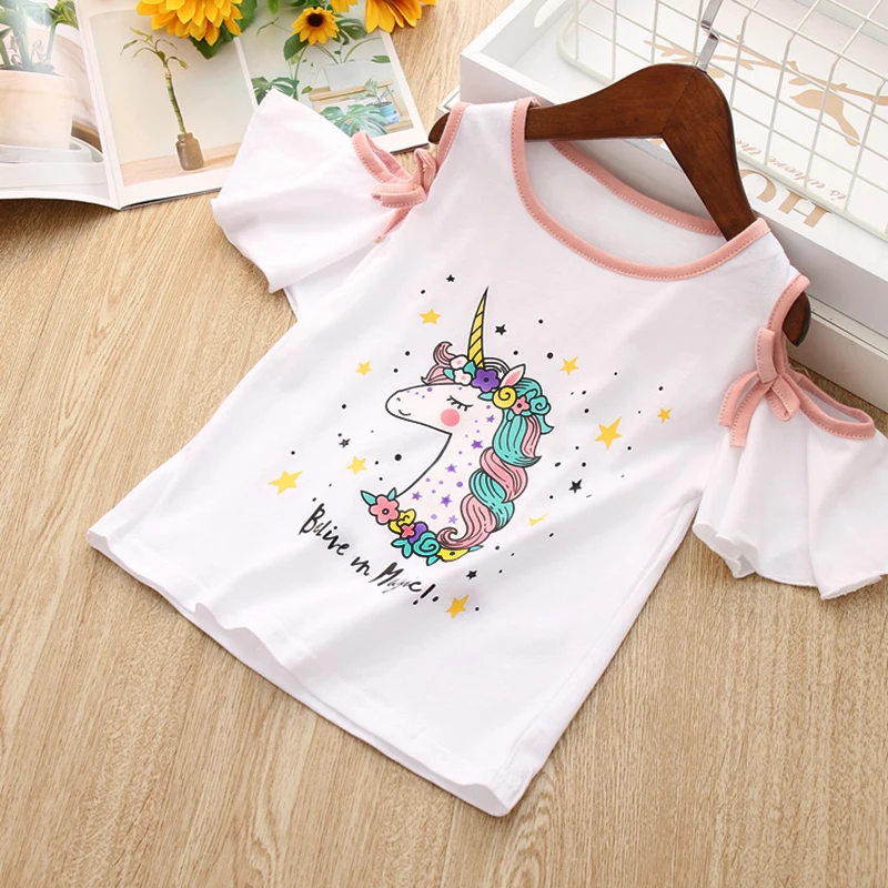Vgiee Unicorn Girls Dress 2pc Clothes Set Baby Toddler Outfits Summer T- Shirt Children Kid Dresses for Girl 3 Years Party Dress