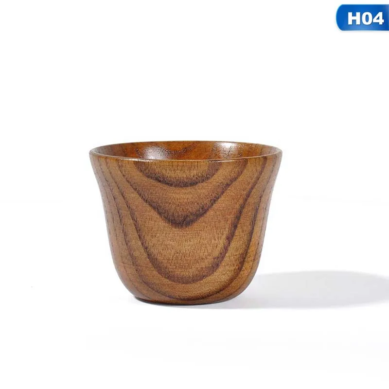 H04 Деревянная чашка, деревянная кружка для кофе, чая, пива, сока, молока, воды, примитивная модная деревянная пивная кружка ручной работы, высокое качество, натуральная чашка, Прямая поставка - Цвет: H04