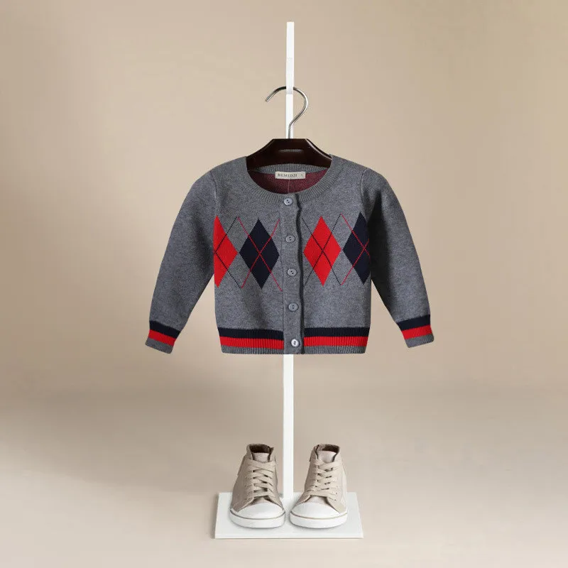 

2019 New Arrival Kids Boys Cardigan Sweater O-Neck Single Breasted Long Sleeve Boys Cardigan Knitting Pattern For Boy