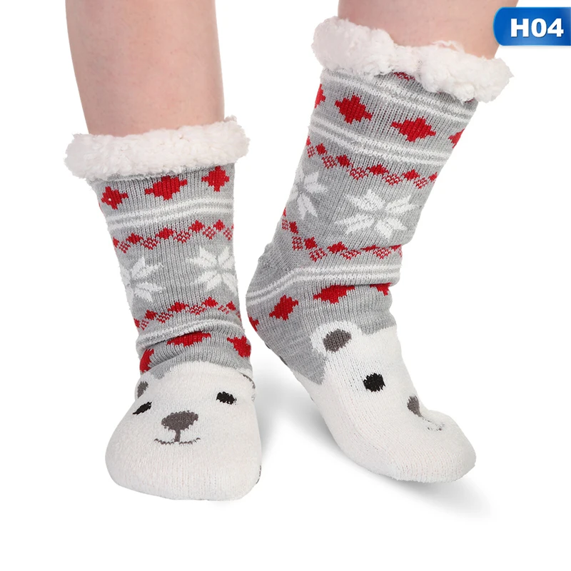 Women's Winter Socks Thick Plush Cotton Socks Warm Non-slip Home Floor Socks Christmas Gifts Cartoon Carpet Socks New