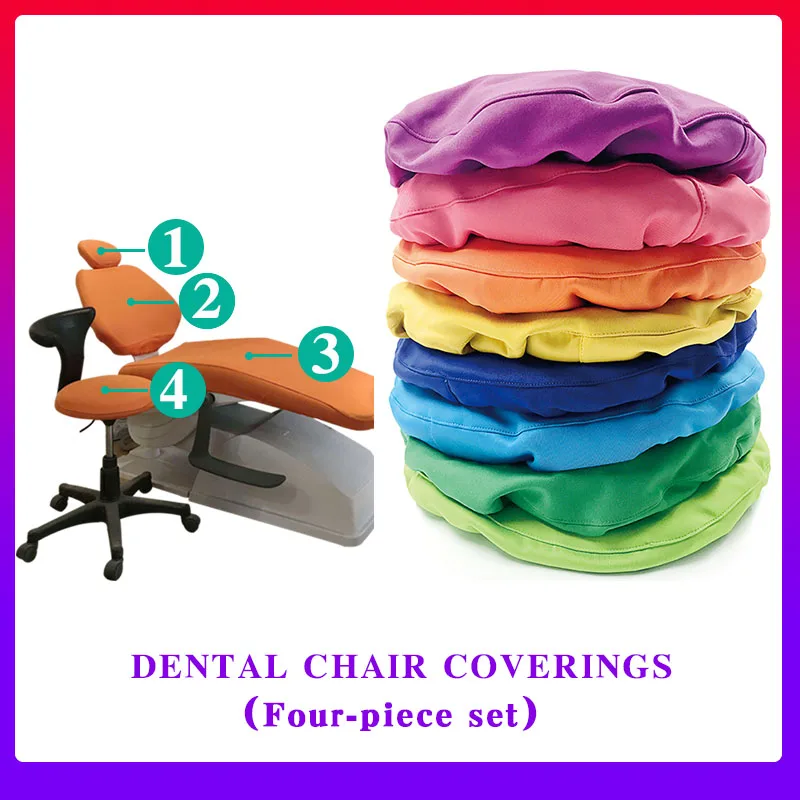 Dental tela para silla cubierta 4 unids/set de cuero de la PU de la Unidad Dental silla cubierta de asiento Protector impermeable funda protectora dentista Equipme