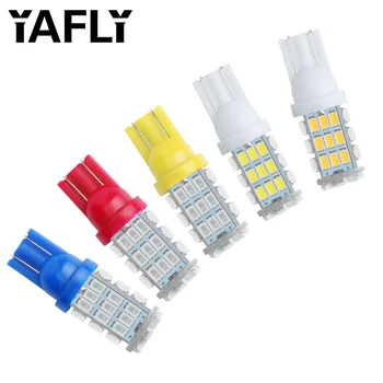 

YAFLY T10 W5W LED Bulbs 1206 42SMD Auto License Plate Reading lamp Turn Side Light Super Bright 7000K White Blue Red yellow 12v