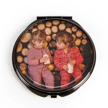 

Custom logo Black Round Mirror Decorative Compact Mirror 10/Lot#18122-5