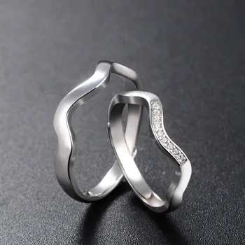 

Adjustable ring couple ring a pair of 925 Sterling Silver Japanese and Korean simple jewelry accessories