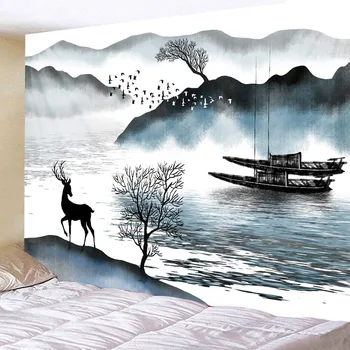 

Creative 3D Printing Fancy Cartoon Mountain Tapestry Wall Hanging For Home Decoration Living Room Bedroom Wall Art Large size