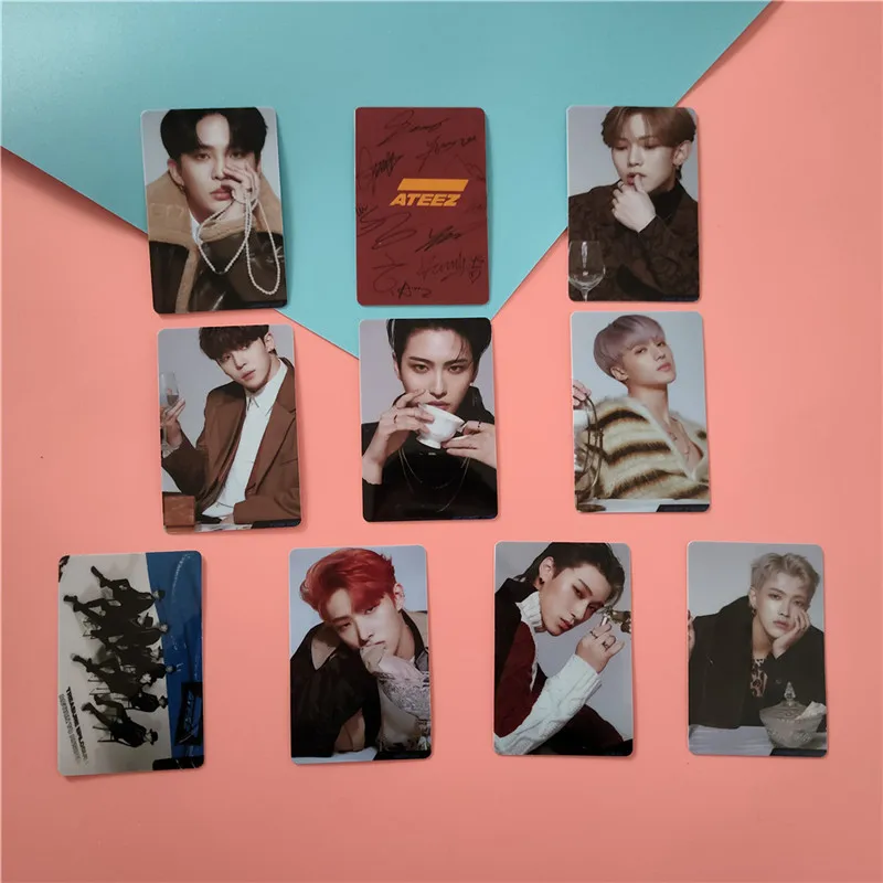 KPOP ATEEZ 10 шт./компл. фото карта толстая LOMO автобуса наклейки новый альбом ACTON для
