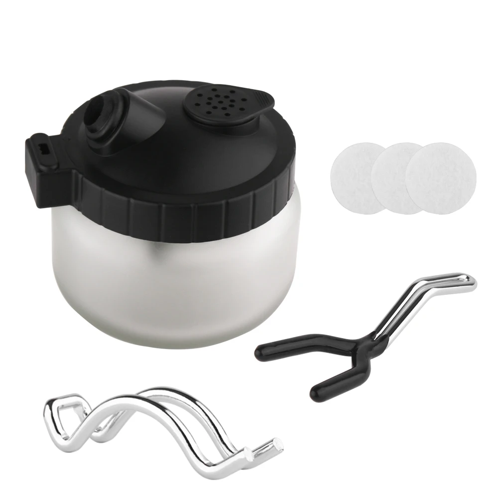 Airbrush Cleaning Pot Spray Gun Cleaner Glass Air Brush Easy Holder Clean Paint Jar Bottle Spray Gun Sprayer Clean Tools Set 5