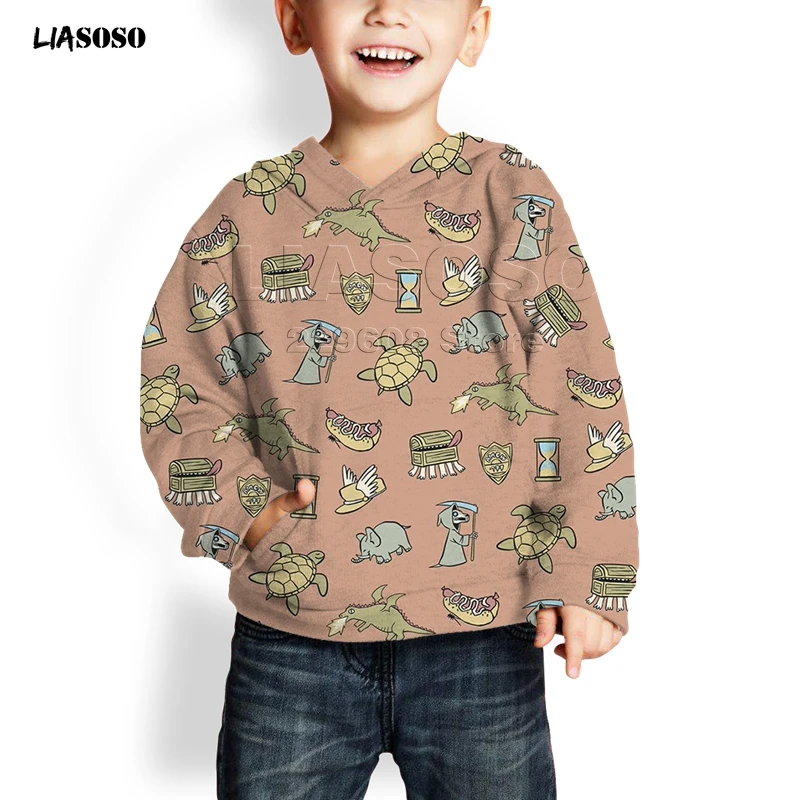 LIASOSO new 3D printing Cute animal collection child Hoodie,Elephant, cat,dog Cute Animal Hoodie streetwear Boy&girl pullover - Цвет: 17