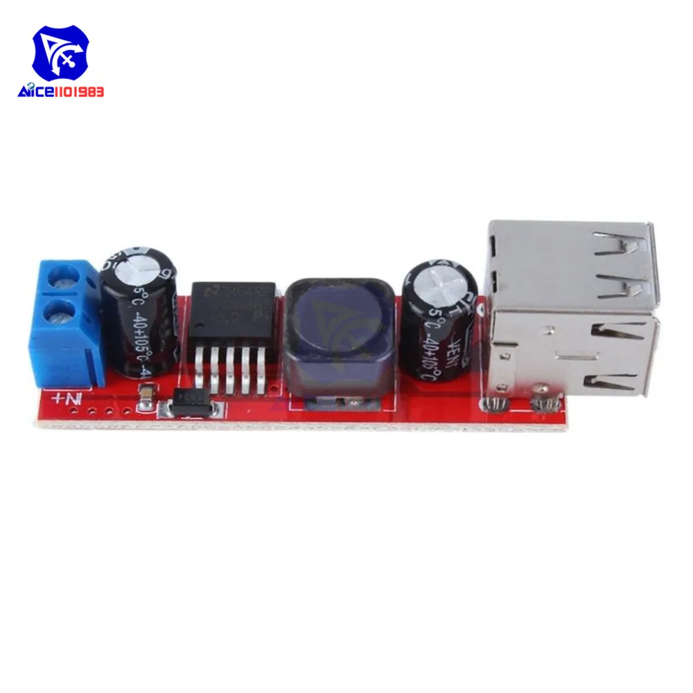 LM2596 DC-DC DC 6-40 В до 5 В 3A двойной USB понижающий преобразователь блок питания плата модуля для автомобильного зарядного устройства