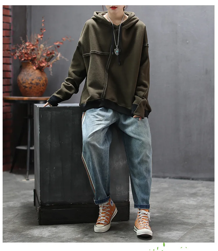 Free shipping Autumn Winter New Loose Asymmetrical Hat Guards Autumn Winter Leisure Furring and Thickening Women's Wear pullover